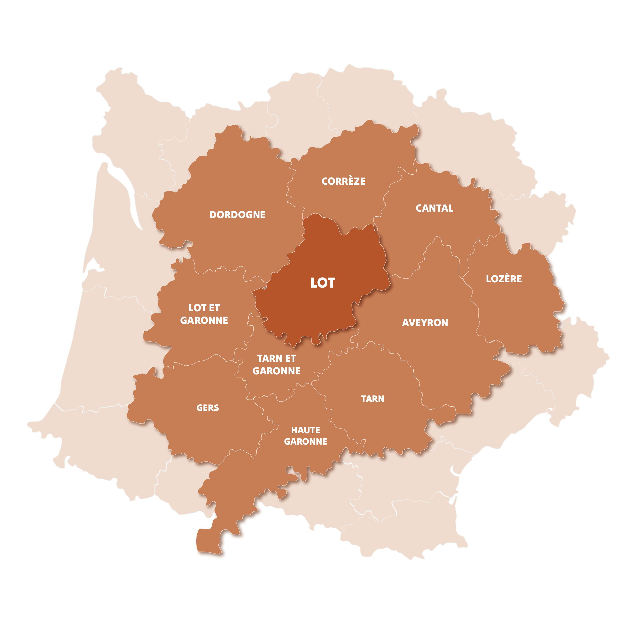 INTERVENTION EFFET PAPILLON Carte des lieux d'intervention de L’Effet Papillon - Formations et accompagnements en éducation affective et sexuelle dans le Lot